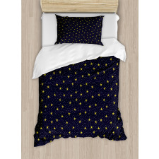 Yellow Stars and Dots Duvet Cover Set