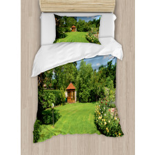 Roses Pathway Gazebo Duvet Cover Set