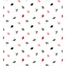 Red Black Ginkgo Leaves Duvet Cover Set