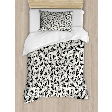 Monochrome Scroll Pattern Duvet Cover Set