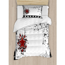 Grunge Strip Star Duvet Cover Set