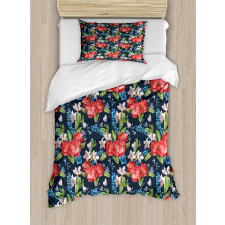 Blueberries Green Leaves Duvet Cover Set