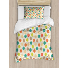 Colorful Circles Grungy Duvet Cover Set