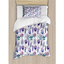 Botany Plants Watercolor Duvet Cover Set