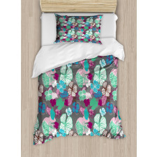 Hawaiian Blossom Plants Duvet Cover Set