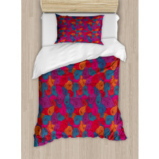 Colorful Swirls Curls Duvet Cover Set