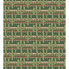 Cartoon Saguaro Zigzag Duvet Cover Set