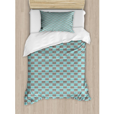 Bicolor Checkered Retro Duvet Cover Set