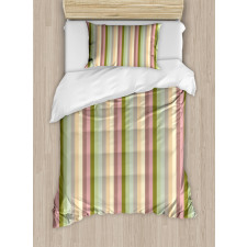 Pastel Colored Bands Duvet Cover Set