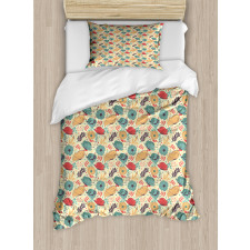 Summer Season Flowers Duvet Cover Set