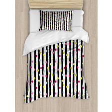 Colorful Dots and Stripes Duvet Cover Set