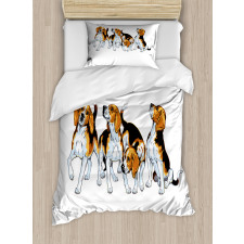 4 Beagle Hounds Play Duvet Cover Set