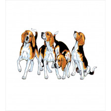 4 Beagle Hounds Play Duvet Cover Set
