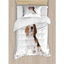 Puppy Dog Friend Posing Duvet Cover Set