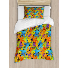 Color Splashes Funky Duvet Cover Set