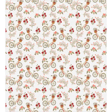 Bikes Poppy Flowers Duvet Cover Set