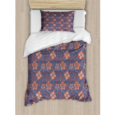 Flower Scroll Swirls Duvet Cover Set