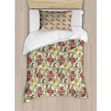 Watercolor Lily Bouquet Duvet Cover Set