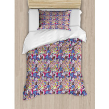 Colorful Mehndi Motifs Duvet Cover Set