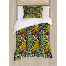 Whimsical Florist Doodle Duvet Cover Set