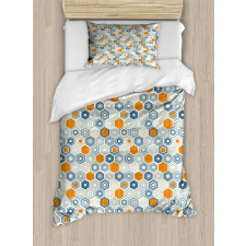 Bullseye Hexagon Motifs Duvet Cover Set