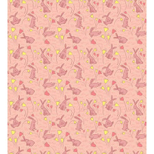Bunnnies and Flowers Duvet Cover Set