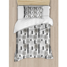 Greyscale Spring Bloom Duvet Cover Set