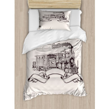 Old School Locomotive Duvet Cover Set