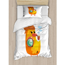 Private Detective Duck Duvet Cover Set