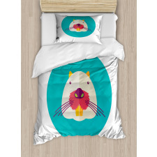 Cartoon Beaver Design Duvet Cover Set