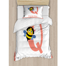 Cartoon Animal Letter Q Duvet Cover Set