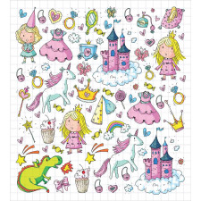 Girls Fairytale Theme Duvet Cover Set