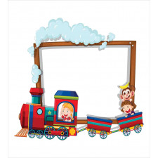 Children on Cartoon Train Duvet Cover Set