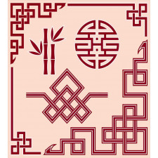 Oriental Design Elements Duvet Cover Set