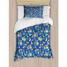 Traditional Koi Pond Duvet Cover Set