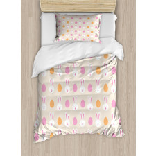 Bunny Faces and Eggs Duvet Cover Set