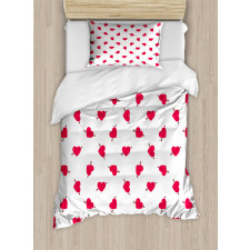 Cartoon Hearts Love Duvet Cover Set