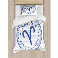 Vintage Stamp Sign Duvet Cover Set