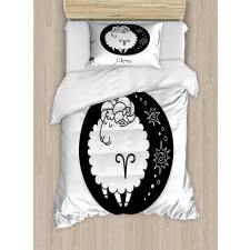 Funny Ram in a Dot Duvet Cover Set