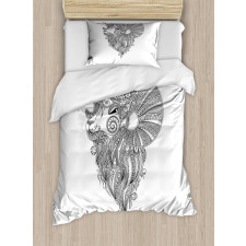 Zentangle Ram Doodle Duvet Cover Set