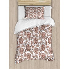 Ornamental Foliage Motif Duvet Cover Set