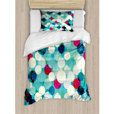 Worn out Retro Rhombus Duvet Cover Set