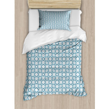 Blue Toned Curls Design Duvet Cover Set