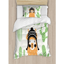 Llama in Hat Smiling Duvet Cover Set