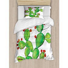 Ripe Prickly Pear Fruits Duvet Cover Set