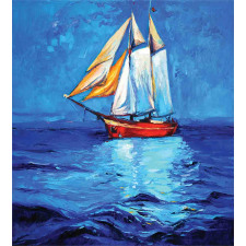 Oil Paint Style Sailship Duvet Cover Set