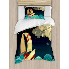 Fantasy Night Sea Waves Duvet Cover Set