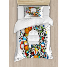 Gaming Balls ABC Font Duvet Cover Set