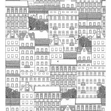 Hand Drawn Houses Town Duvet Cover Set