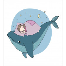 Girl Sleeping on Whale Duvet Cover Set